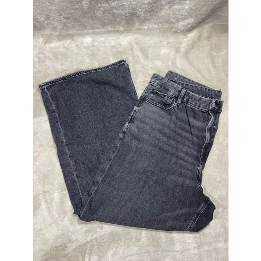American Eagle Baggy Wide Leg Jeans Women Size 20 Black Curvy Super High Rise - Picture 2 of 15